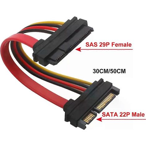 SAS SATA SFF-8482 SAS 29 Pin zu Sata 22Pin Festes Steckverbindungskabel mit 15 Pin Sata Power Port (1/4)
