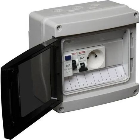 Cassetta da giardino impermeabile IP65 Inter Diff con interruttore e presa di corrente