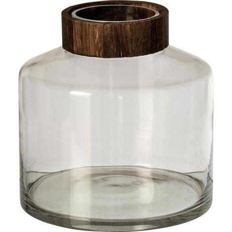 Vase Bocal en Verre "Nadia" 20cm Marron (1/3)