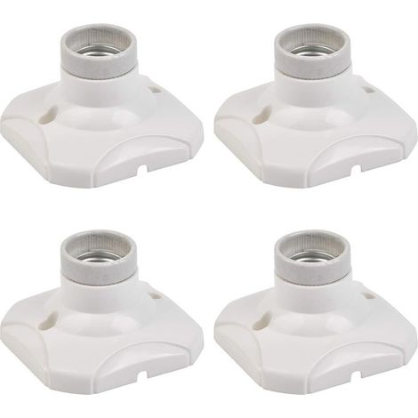 4 PCS Douille pour Ampoule E27 LED Porte-Lampe E27 Support Douille Murale E27 Base pour Couloirs, Escaliers, Chambres, Cuisines (250V, Blanc) (1/4)