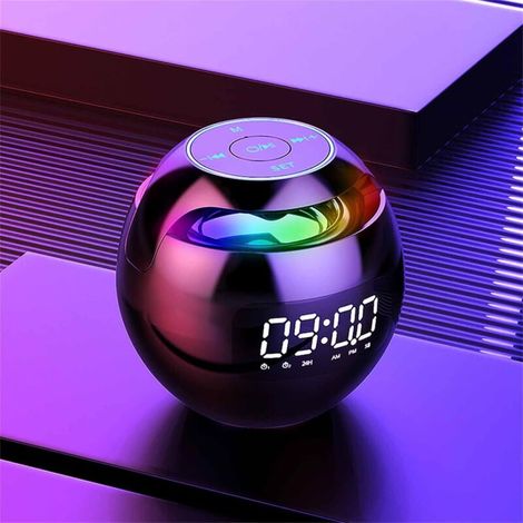 Digitaler Wecker fürs Schlafzimmer, Kinderwecker, brillanter Lautsprecher, Wecker, USB-Anschluss, mit Bluetooth, kleines Nachtlicht - Crezuo