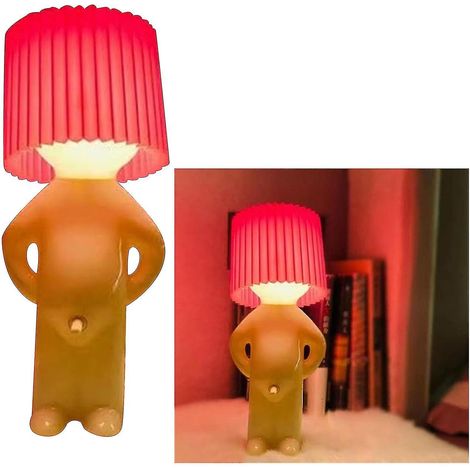 Lámpara de escritorio "Niño pequeño tímido y travieso", lámpara de mesa pequeña, luz nocturna para mesita de noche -q-haoyi (1/5)