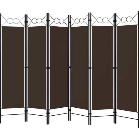 Paravent Cloison de séparation 6 panneaux, Pour Jardin, Balcon, Terrasse Marron 240x180 cm OIB2069E