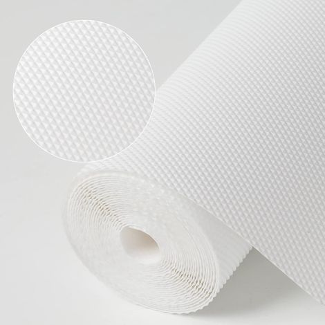 Tapis antidérapant pour tiroir 45x300 cm - Imperméable - Tapis pour frigo, tablette de cuisine, tiroir, frigo - Résistant et durable - Non adhésif - Pour armoires de cuisine, étagères et vaisselle (Bl (1/5)