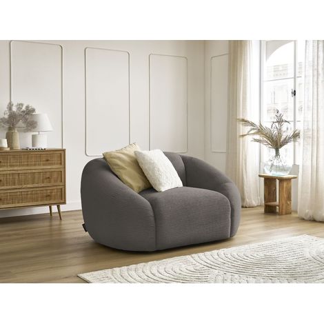 BOBOCHIC - Fauteuil TINA velours côtelé Taupe (1/5)