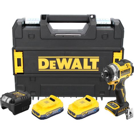 Avvitatore a impulsi a batteria DeWalt DCF 860 E2T 18 V 282 Nm 1/4" senza spazzole + 2x batteria Powerstack 1,7 Ah + caricabatteria + TSTAK (1/5)