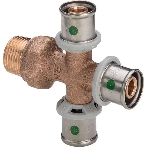 Viega Raccordo a croce Sanfix Fosta Sanfix P, R 1/2, d 16mm bronzo modello 2118.9, 302740