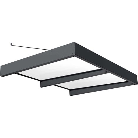 Canopia By Palram – Marquise de porte Sophia XL 120x100cm – Aluminium anti-rouille – Panneaux acryliques 4mm – Résistance vent 120 km/h – Installation rapide