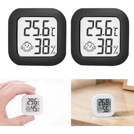 2 Thermomètre d'ambiance, Mini humidimètre numérique LCD, thermomètre d'intérieur facile à utiliser, thermomètre d'humidité multifonctionnel (1/5)