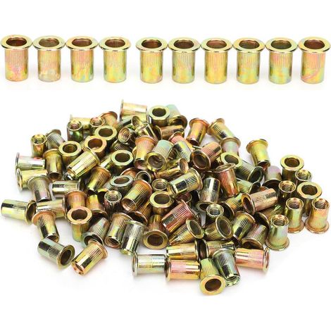 cosse a sertir-200 Rivets à Rivetage M6 Zinc Coloré en Acier Carbone – Fixations Industrielles pour Assemblage Automobile, Ascenseurs et Équipements Électromécaniques (Lot de 200) (1/5)