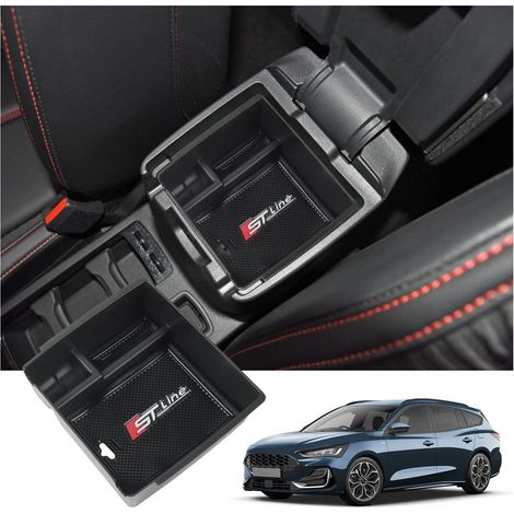 Mittelkonsole Aufbewahrungsbox für Ford Focus MK4 Kuga MK3 2018-2024 mit Antirutschmatte
