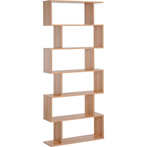HOMCOM Libreria Design Moderno in Legno con 6 Ripiani per Casa e Ufficio (1/5)