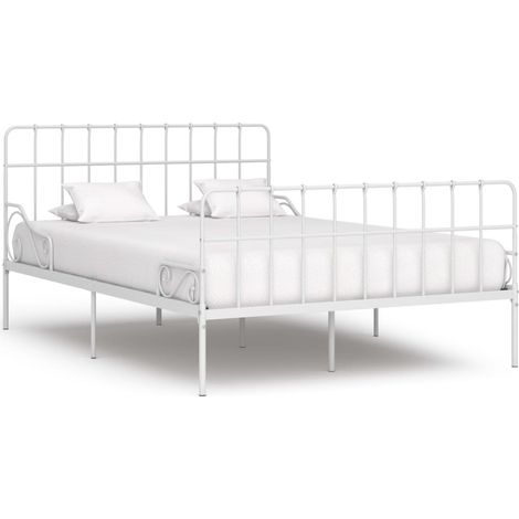 Cadre de lit sans matelas avec sommier à lattes métal 120x200cm