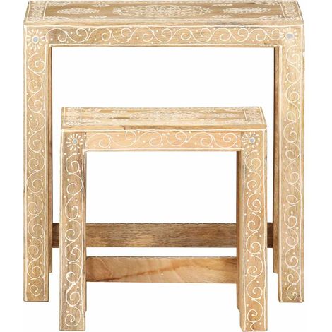 Maison Exclusive - Set Tavolini da Salotto 2 pz in Legno Massello di Mango