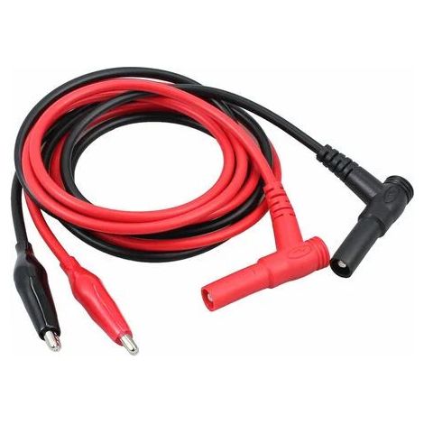 Fiche Banane - Pince Crocodile - Câble de Mesure Électrique - Pour Laboratoire et Atelier - 10 A - 1000 V - 80 cm - Paire (1/2)
