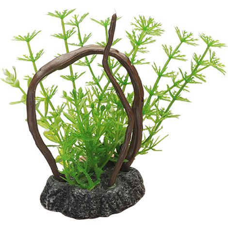 1 plante aquatique artificielle, faux bois massif, racines d'arbres, aménagement paysager pour aquarium et bassin à poissons (1/5)
