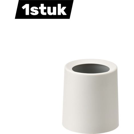Mini poubelle de bureau double compartiment capacité 3 L pour maison salon bureau et cuisine avec design compact couleur blanc crème (1/5)