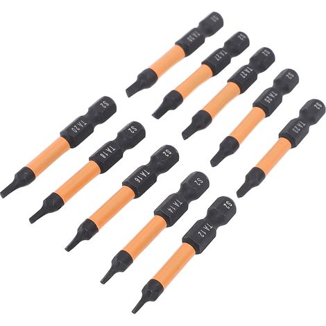 Kit de 10 embouts de tournevis triangulaires aimantés en acier allié S2, longueur 50 mm, queue hexagonale 1/4 pouce (1/5)
