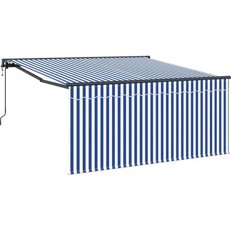 Einziehbare Markise Blau und Anthrazit 350 x 250 cm vidaXL (1/5)
