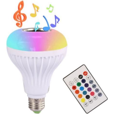E27 RGB sans fil bluetooth haut-parleur bulle musique jouant dimmable LED lampe à musique lampe avec 24 touches à distance (1/4)