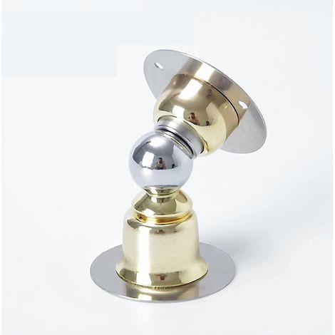 Butée de porte magnétique sans perçage, en acier inoxydable, avec ruban adhésif double face et maintien silencieux, couleur or. (1/5)