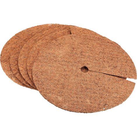 Anneau de paillis en fibre de coco, 40 cm (16 pouces), lot de 5, protection des racines des plantes en pot, usage intérieur - AquaForge (1/4)