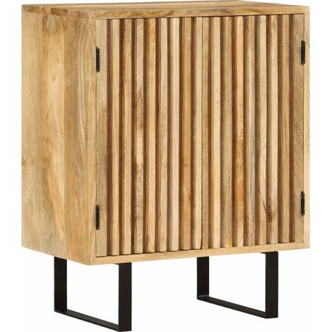 Credenza cassettiera cassettiera mobile contenitore organizer cucina soggiorno soggiorno con 2 ante 55 x 35 x 70 cm legno massello di mango marrone 020029726