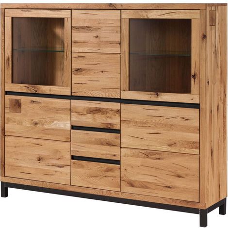 Highboard Wildeiche 166x40x148 natur geölt VILLANDERS 107 (1/3)