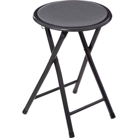 5Five Simply Smart – Tabouret pliant gris 45 cm – Assise en PVC – Structure en acier – Léger 1,5 kg – Rangement compact pour espaces domestiques et professionnels (1/6)