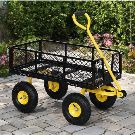 Chariot de jardin negro y Amarillo en acero Goma 104 x 54 x 51 cm (1/5)