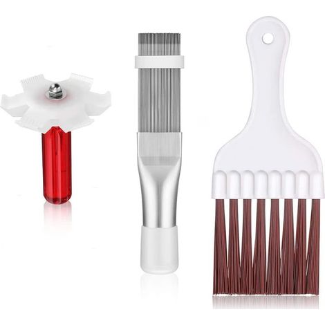 3 pièces Brosse de nettoyage pour réfrigérateur Brosse à condensateur Peigne à ailettes Brosse de nettoyage pour condenseur Brosse de nettoyage de l'air pour le nettoyage des lamelles du condenseur (1/5)