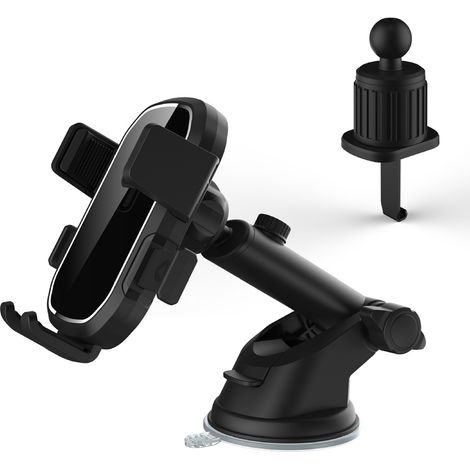 Support Téléphone Voiture - Pare-Brise Et Bouche D Aération - Rotation 360° - Bras Rétractable - 1 Pièce (1/5)