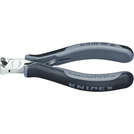 KNIPEX 64 12 115 ESD Tronchese per elettronica ESD - con tagliente frontale con manici multicomponente 115 mm