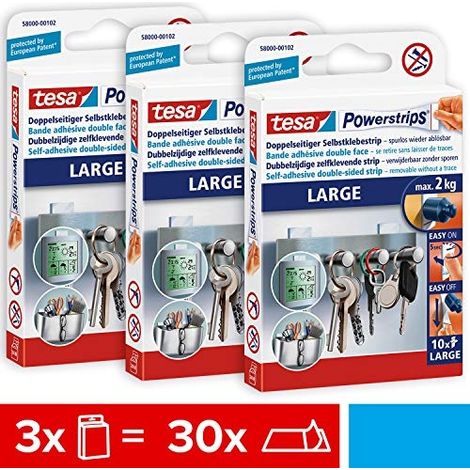 Tesa Powerstrips Large cinta adhesiva doble cara blanca