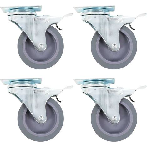 143421  Swivel Casters with Double Brakes 4 pcs 75 mm vidaXL (1/5)
