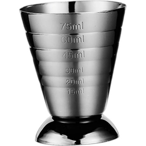 1 Jigger, Acier inoxydable, 75 ml, Pied stable, Forme conique, Bar maison (1/5)