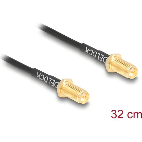 Delock Antena Cable RP-SMA mampara hembra a RP-SMA mampara hembra RG-174 32 cm