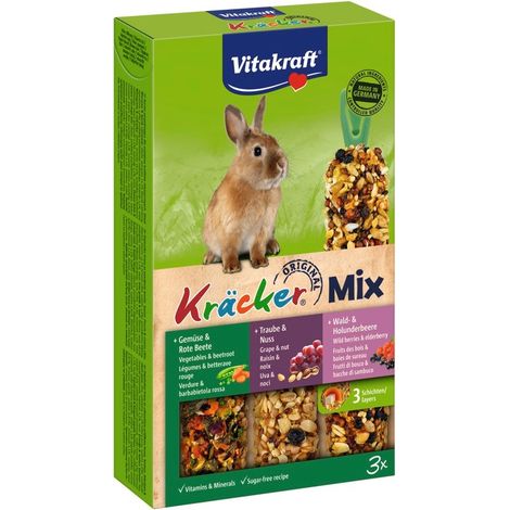 VITAKRAFT KRACKER fruits des bois/noix/légumes - friandises pour lapins - 3 pièces