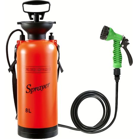 Vaporisateur de Camping Haute Pression – 7 Modes de Pulvérisation avec Tuyau Amovible et Pommeau pour Randonnée, Voyages en Plein Air et Bain d’Animaux (1/4)