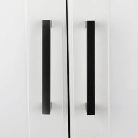 Lot de 1 Poignées de Porte Cuisine Noires Poignées de Meuble Cuisine Noires Poignées Placard Noires avec Finition Mate en Acier Inoxydable Entraxe (1/4)