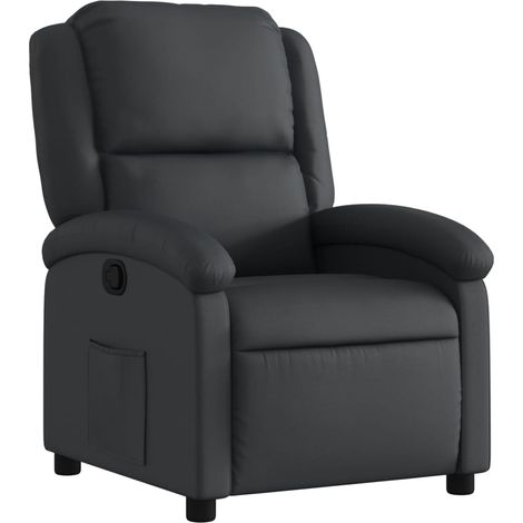 Maison Exclusive - Poltrona reclinabile in Vera Pelle Nera
