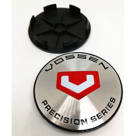 Lot de 4 enjoliveurs de roue Vossen Precision Series de 68 mm avec autocollant et emblème de 65 mm, style automobile, A (1/4)