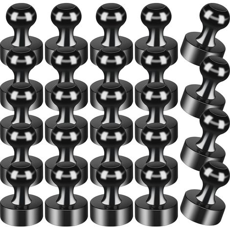 24pcs Aimants Puissants pour Tableau Magnétique, Petits Aimants Néodyme, Noir Aimants RéFrigérateur, Aimants à Maintien Puissant, Mini Aimants pour Tableau Blanc, Maison, Bureau (1/5)