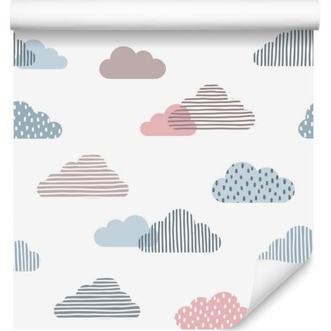 Tapete mit gestreiften Wolken für Wohn- und Schlafzimmer, 50 x 1000 cm (1/5)