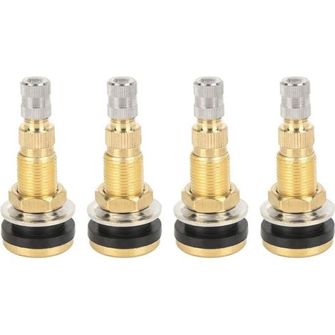 Lot de 4 tiges de Valve de Pneu TR618A pour Tracteur, Doré (1/4)