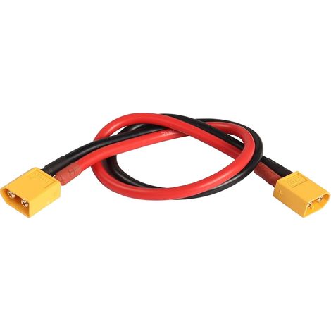 Câble d'extension XT60, câble d'extension de convertisseur d'adaptateur XT-60 mâle vers XT60 mâle avec fil 12AWG pour batterie RC Lipo (33,5CM) (1/5)