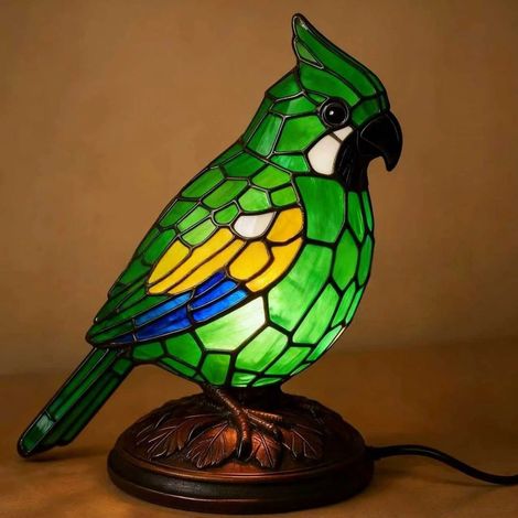 Lampe Oiseau - En Résine Vintage Avec Éclairage LED Intégré - Pour Chevet Salon Décoration Intérieure - 1 Pièce (1/5)