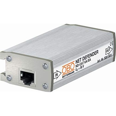 Bettermann ND CAT6A EA protector contra sobretensiones color plateado