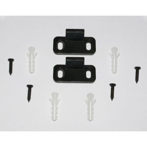 Rails de sol de porte de grange, paquet de 2 butées de porte de grange noires en plastique en acier au carbone pour portes coulissantes, support de sol de rail inférieur pour armoires d' (1/4)