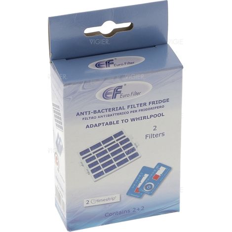 Lot de 2 filtres anti bacterien pour refrigerateur Whirlpool WF009 Ef Euro Filter (1/5)